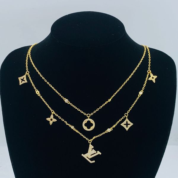 Sparkling Four-Leaf Clover & Starburst Dangle Necklace