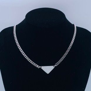 Bold Curb Chain Choker with Inverted Triangle Accent