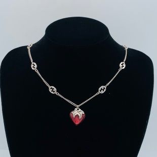 Chic Strawberry Charm Chain Necklace