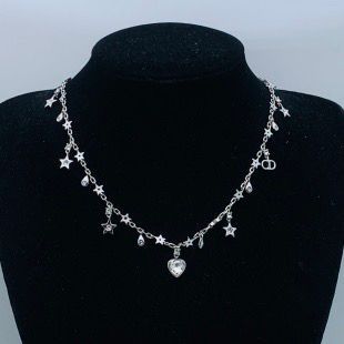 Celestial Starry Dangle Silver-Tone Necklace