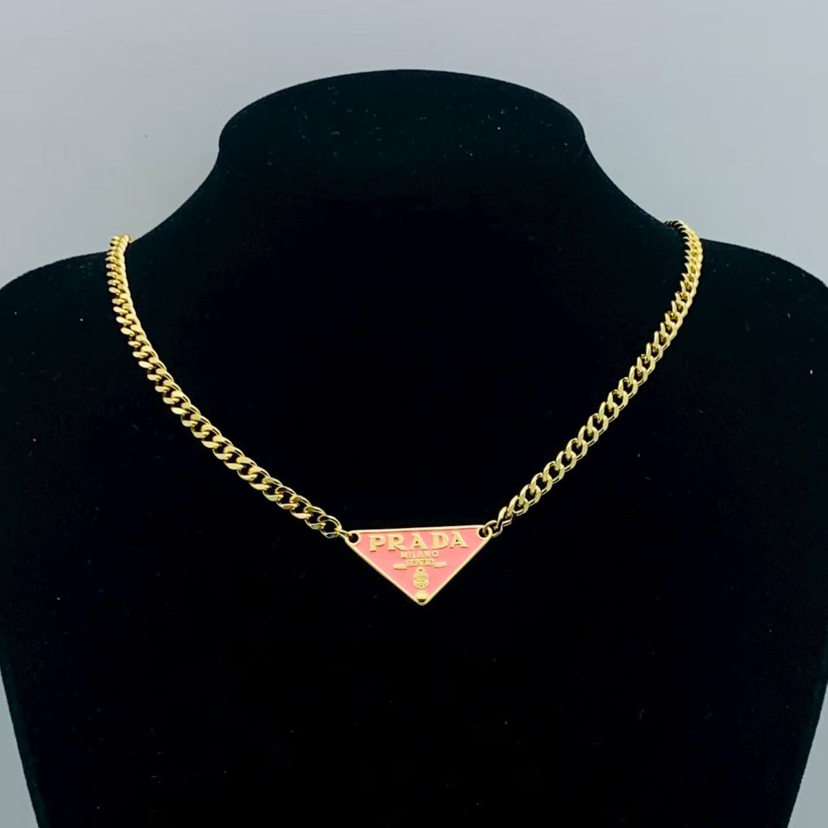 Sleek Triangle Pendant & Gold Chain Necklace