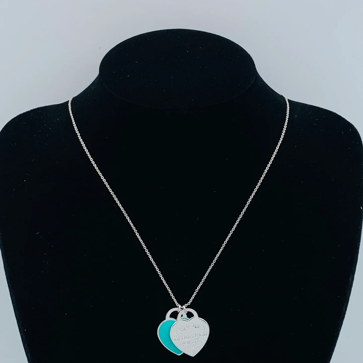 Sterling Silver Double Heart Pendant Necklace