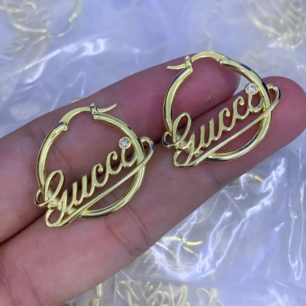 Chic Script Name Hoop Earrings