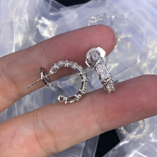 Dazzling Pave Diamond Huggie Earrings