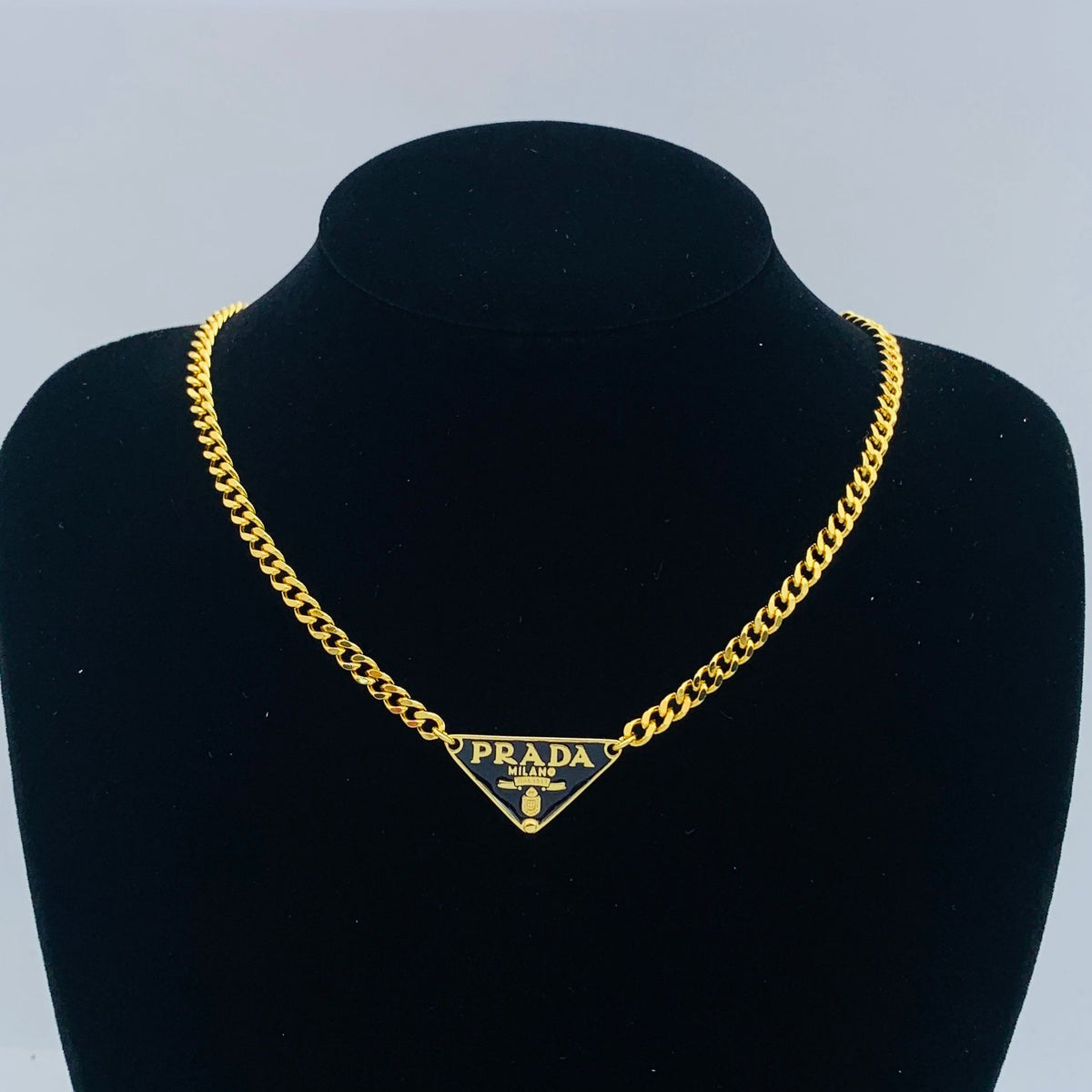 Sleek Triangle Pendant & Gold Chain Necklace