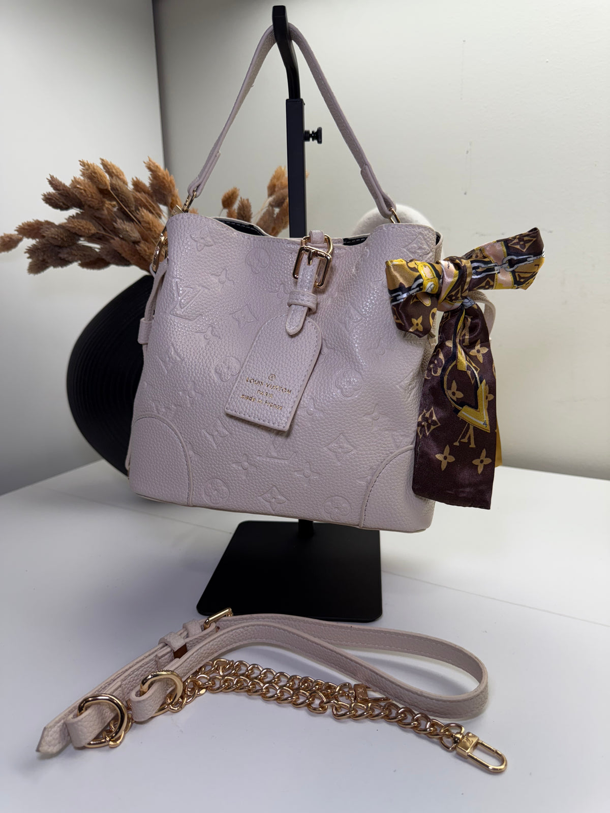 Modern Logo Bag With Beautiful Accent Scarf