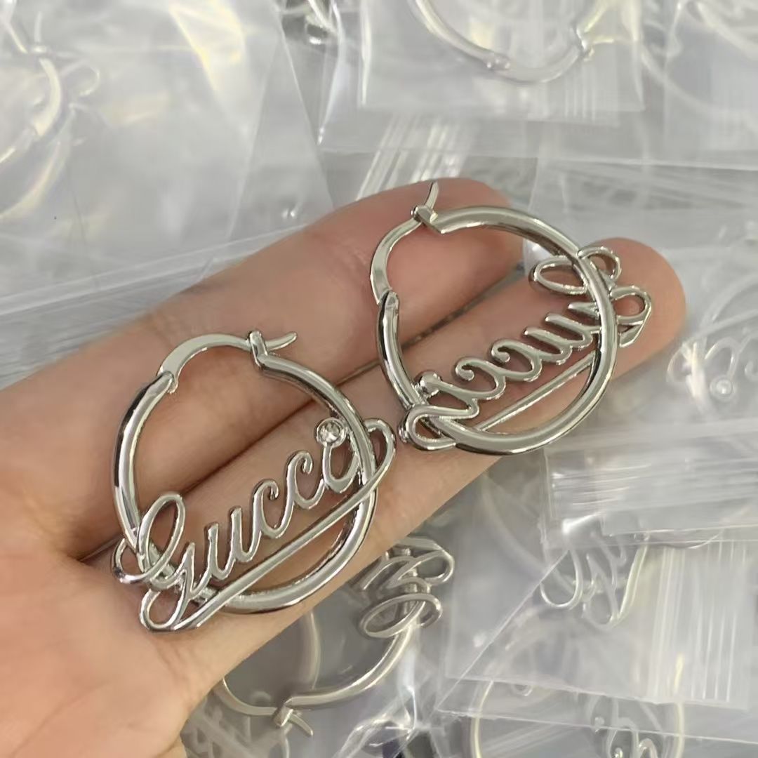 Chic Script Name Hoop Earrings