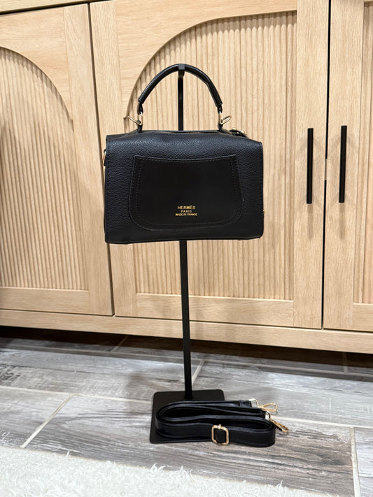 Chic Black Structured Crossbody Bag